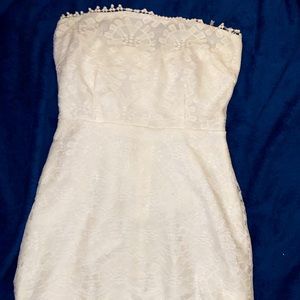 Strapless white dress